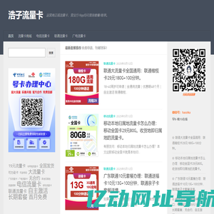 浩子流量卡 – 运营商正规流量卡，营业厅/App均可查询套餐/账单。